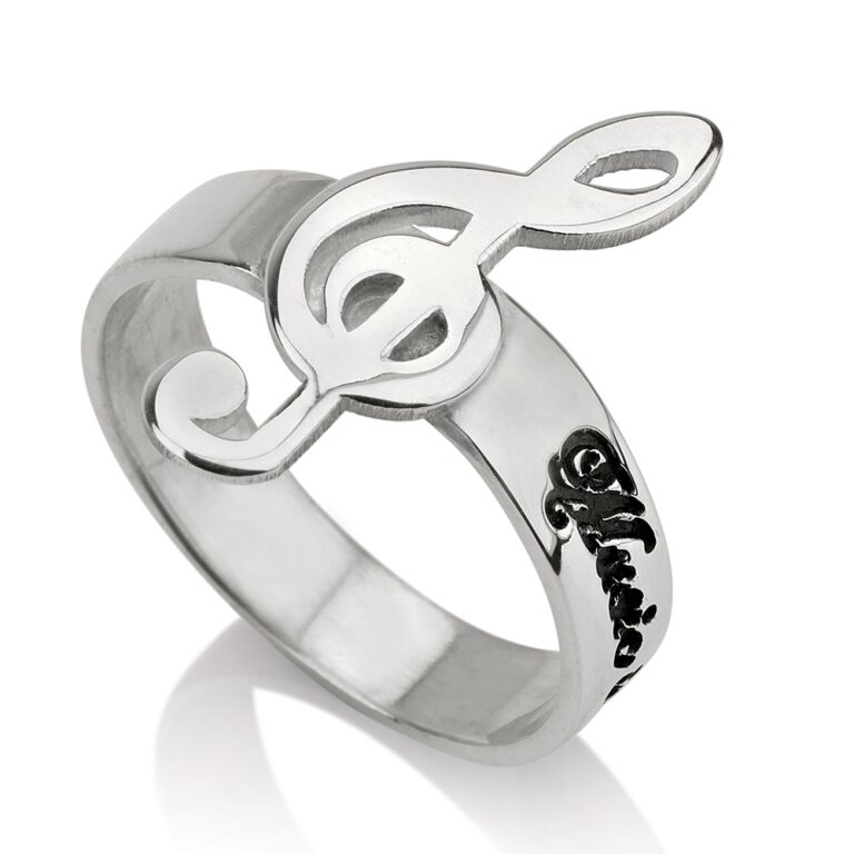 Music Note Personalized Name Ring