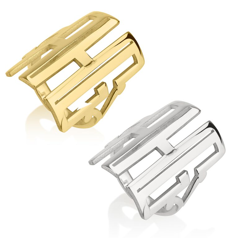 Capital Cut Out Monogram Ring