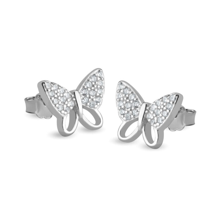 Cubic Zirconia Delicate Butterfly Earrings