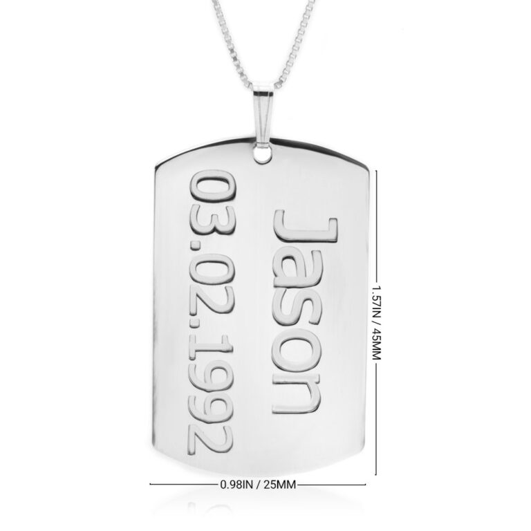 Dog Tag Plate with Name and Date