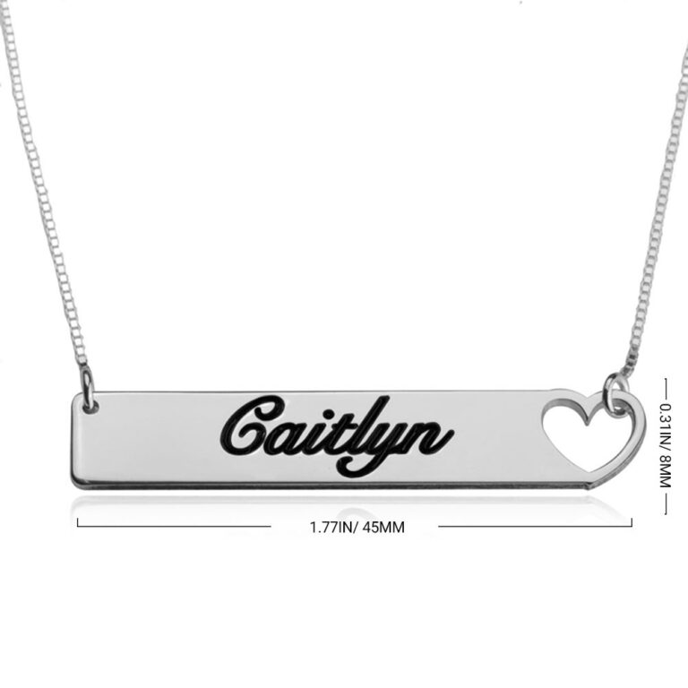 Cut Out Heart Bar Necklace