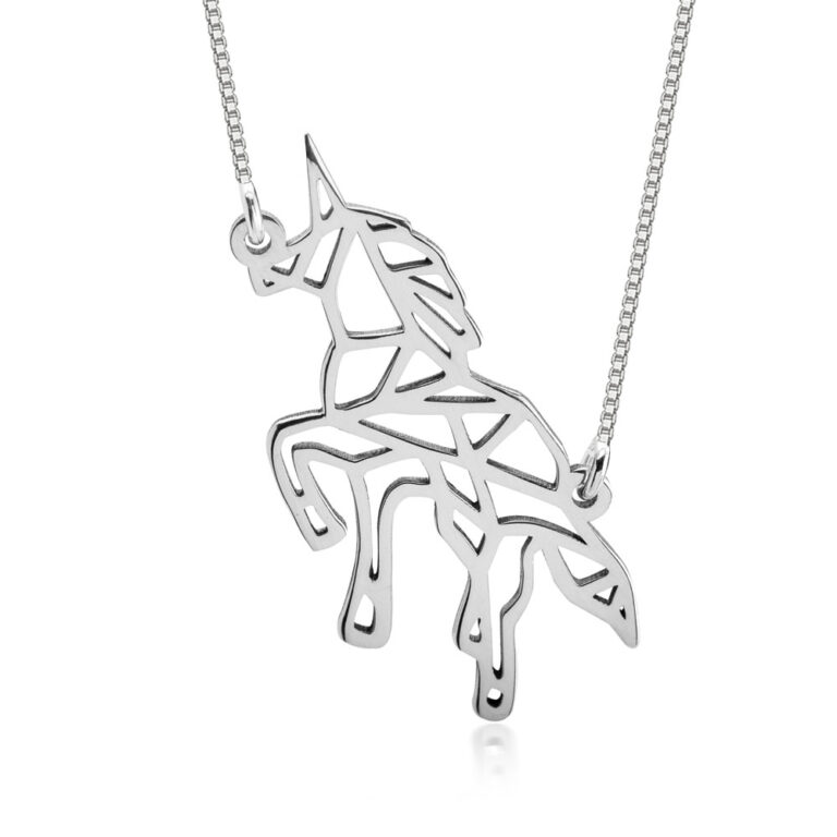 Origami Unicorn Necklace
