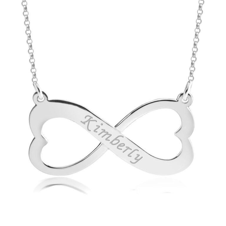 Engraved Heart Infinity Necklace