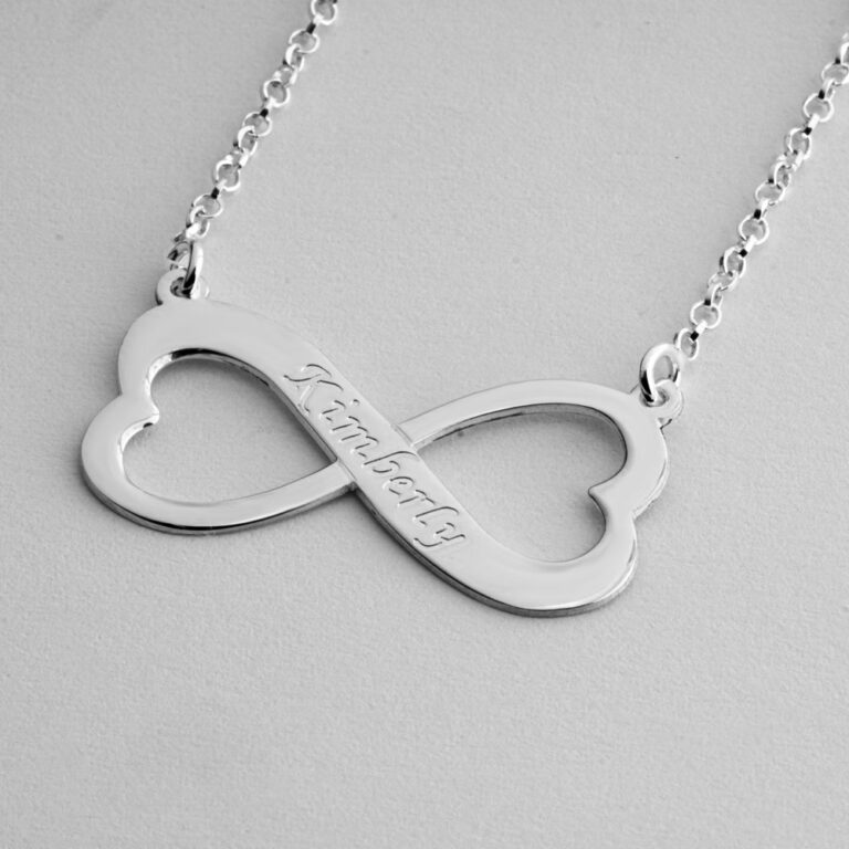 Engraved Heart Infinity Necklace