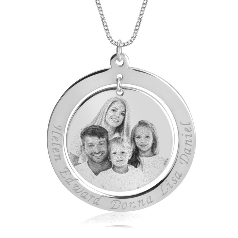 Family Picture Necklace with Names