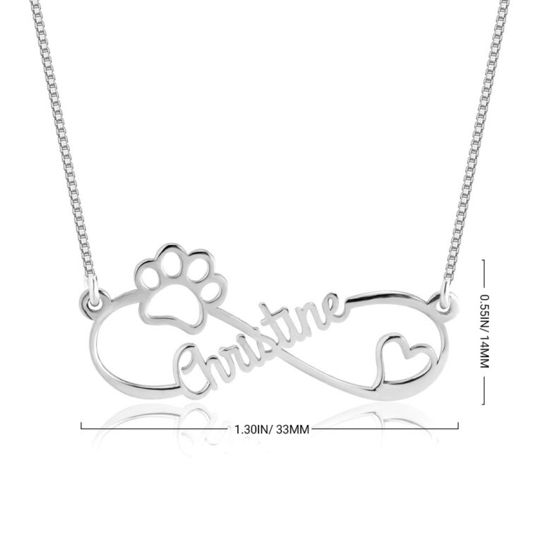 Infinity Dog Paw Necklace