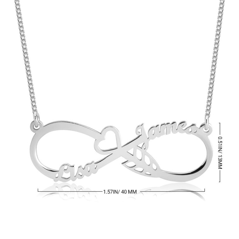 Heart With Arrow Infinity Necklace