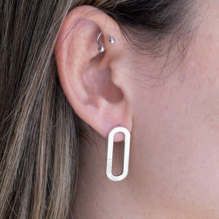 Engraved Chain Link Earrings