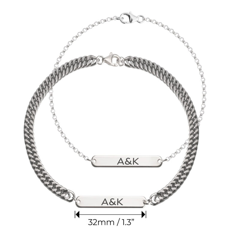 His And Hers Initial Bracelet Set