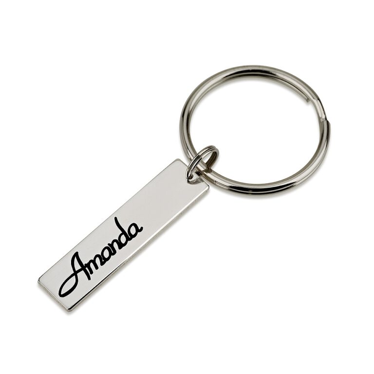 Sterling Silver Engraved Name Keychain