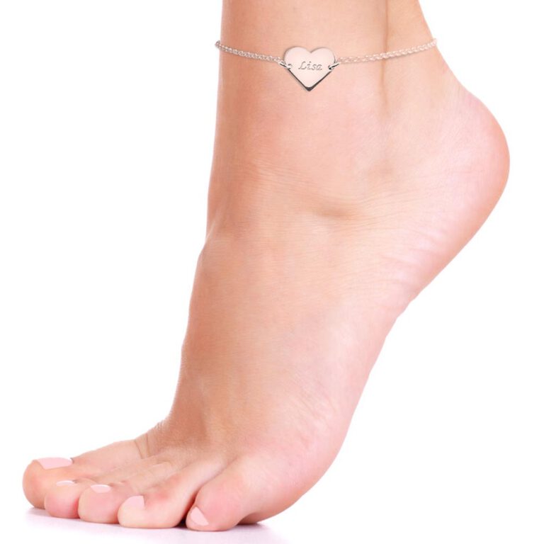 Engraved Heart Anklet