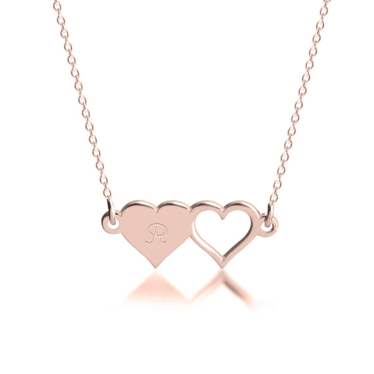 Initial Hearts Friendship Necklace Set