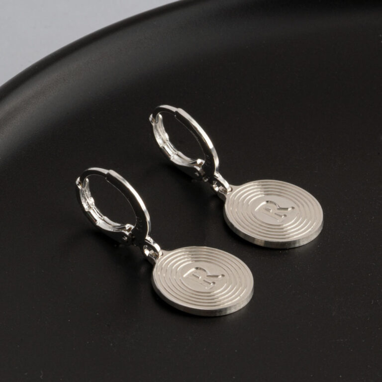 Circle Earrings with Letter