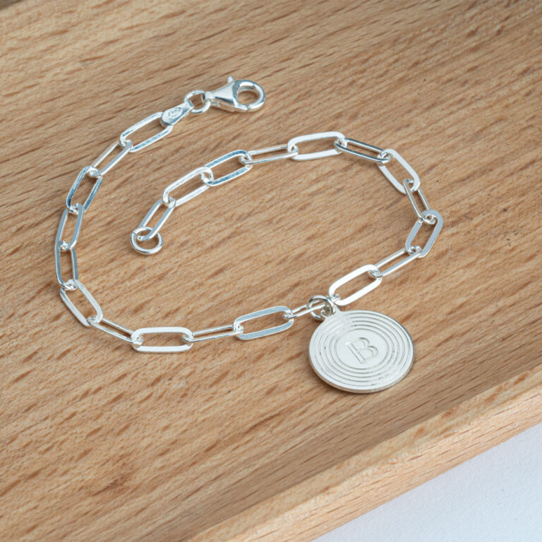 Paperclip Initial Coin Bracelet