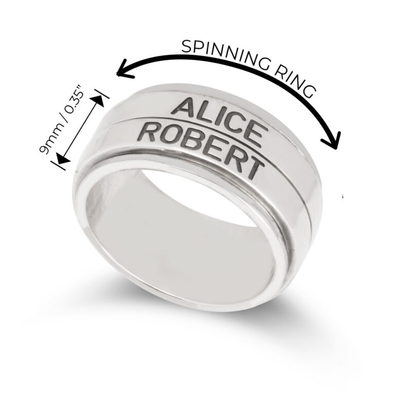 Personalized Double Spinning Fidget Ring For Men