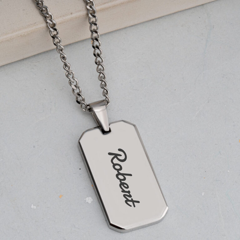 Custom Engraved Dog Tag Necklace For Men