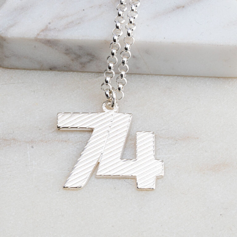 Textured Number Necklace