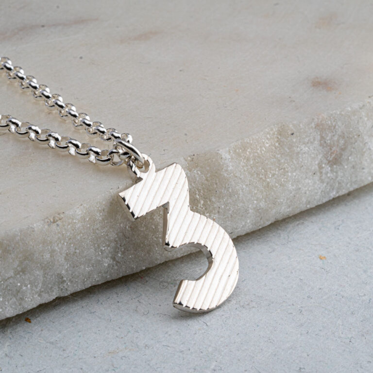 Textured Number Necklace