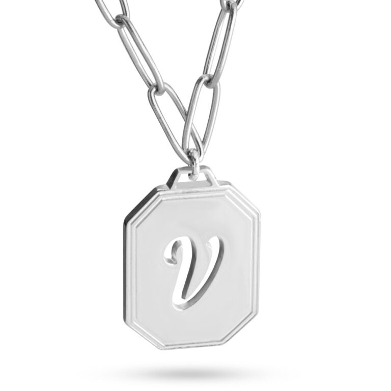 Paper Initial Tag Necklace