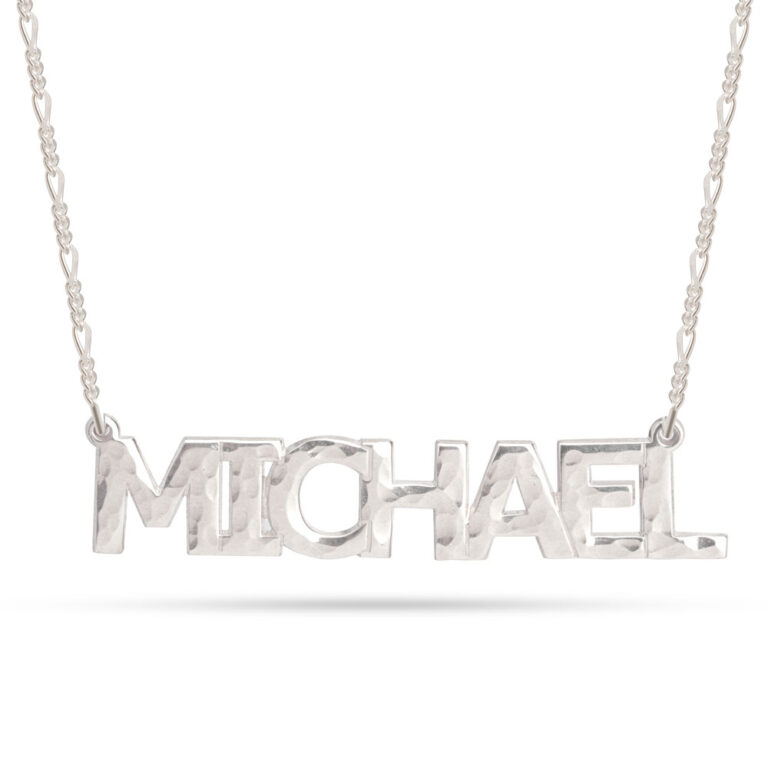 Hammered Name Necklace For Him