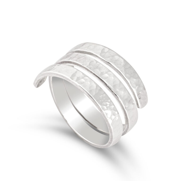Hammered Triple Loops Ring For Women
