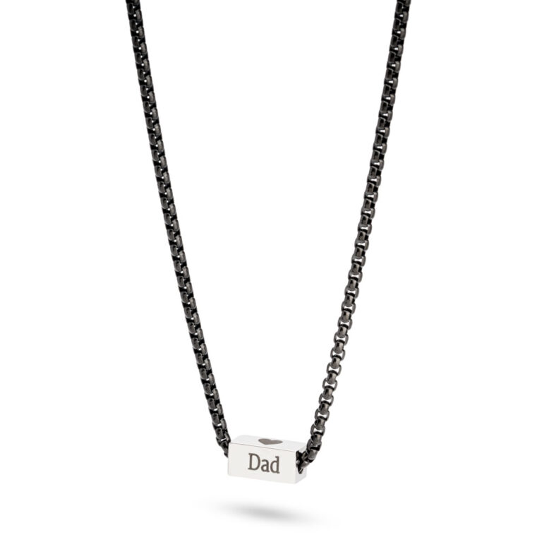 Two Tone Engraved Necklace For Men