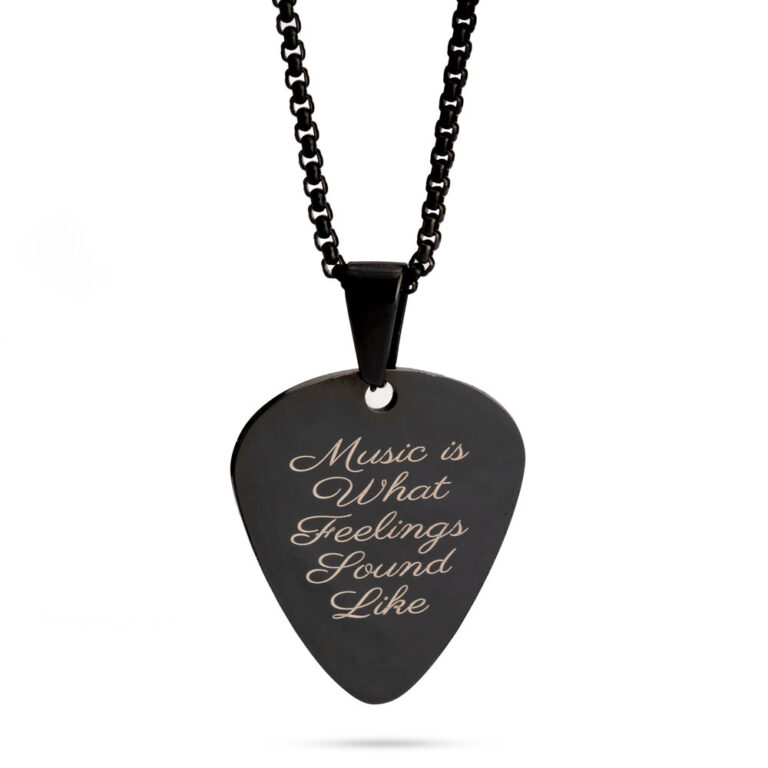 Black Custom Guitar Pick Necklace