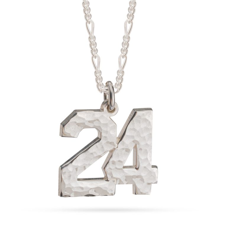 Hammered Number Necklace