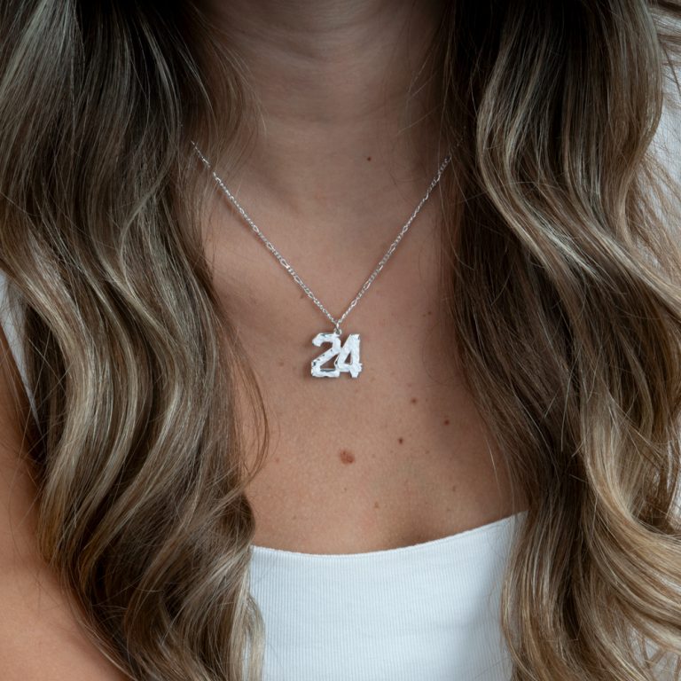 Hammered Number Necklace