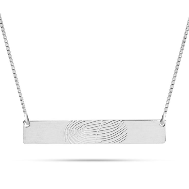 Horizontal Bar Fingerprint Necklace