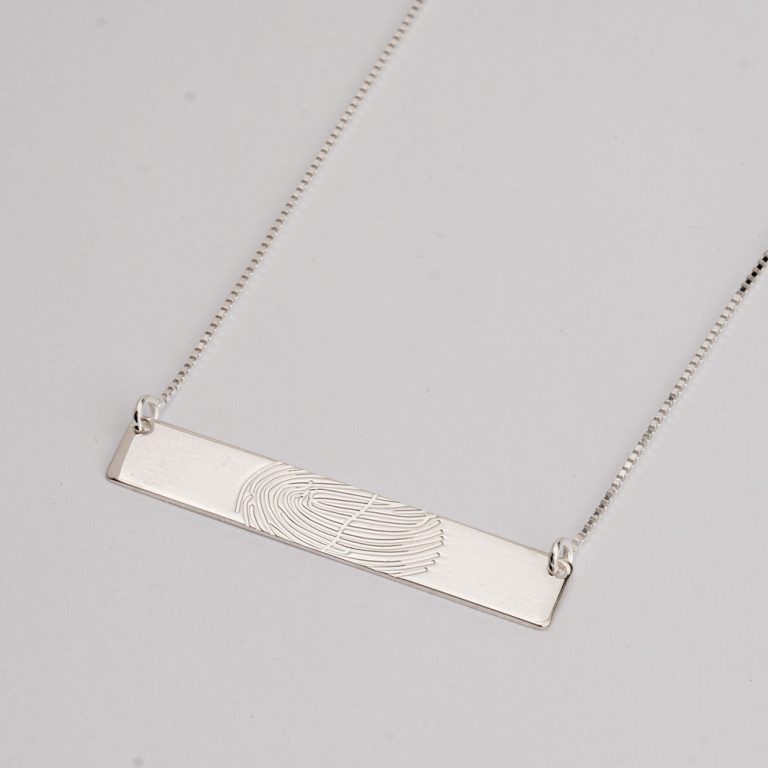 Horizontal Bar Fingerprint Necklace