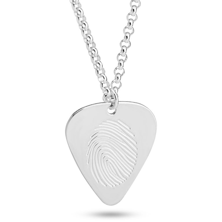 Guitar Pick Fingerprint Necklace